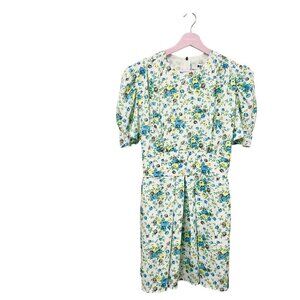 MSGM Italy Floral Short Sleeve White Dress Size IT 46/ Size L